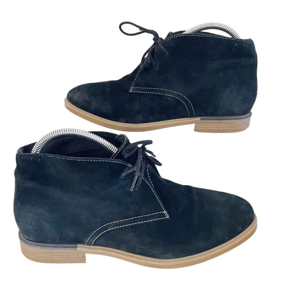 Hush Puppies Bailey Women's Chukka Ankle Boots Black Suede Size 11 Lace Up